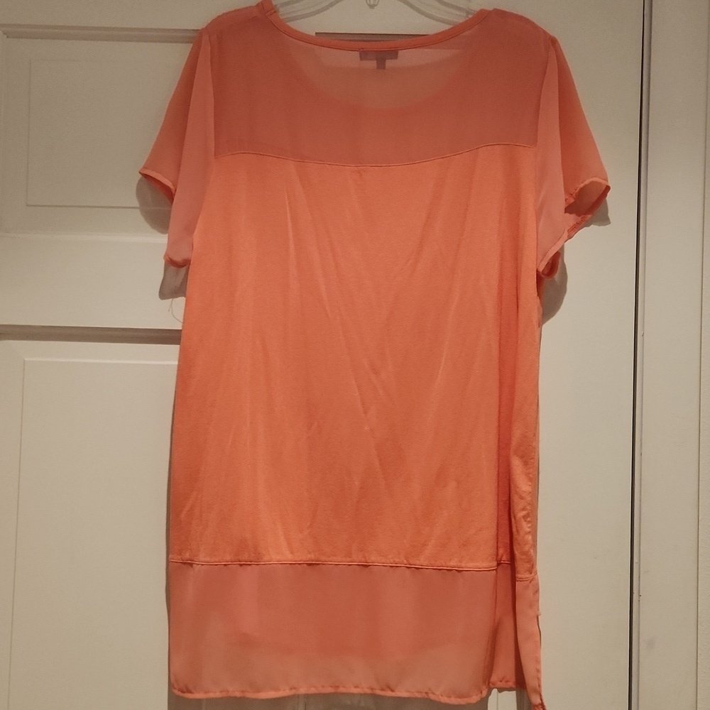 Vince Camuto Creamsickle Colored Short-Sleeve Blouse Women's M - Picture 3 of 5